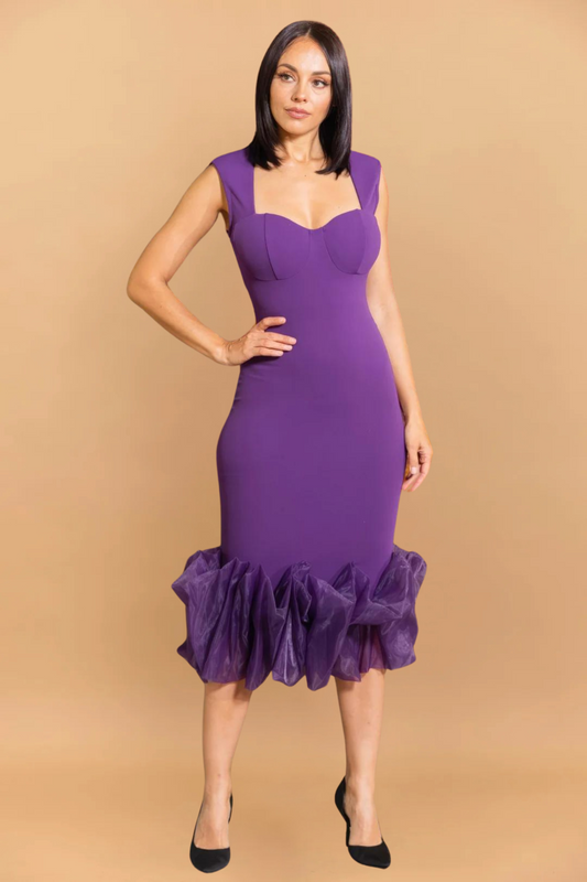 Organza Ruffle Detailed Fashion Dress